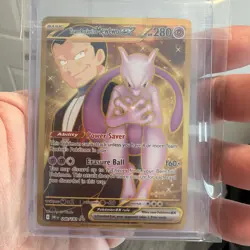 2025 Pokemon SV Destined Rivals Team Rocket's Mewtwo ex #240/182 Hyper Rare *** - Image 2