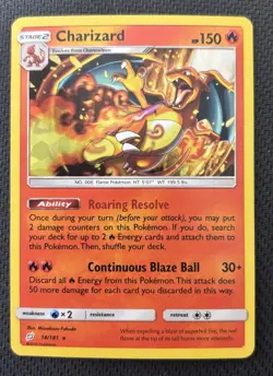 Charizard 14/181 Pokemon Sun & Moon Team Up Cracked Ice Exclusive NM - Image 2