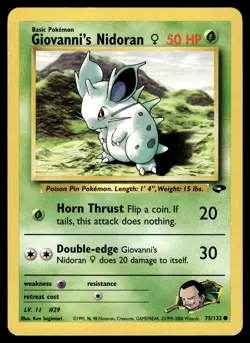 GIOVANNI'S NIDORAN F - 75/132 Common Gym Challenge Pokemon LP - Image 1