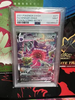 Pokemon Gengar VMAX 271/264 Fusion Strike Alternate Art Secret Rare Holo PSA 9 - Image 1
