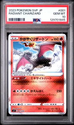 Radiant Charizard 001/038 Sv: Ruler of the Black Flame Deck Pokemon PSA 10 - Image 1
