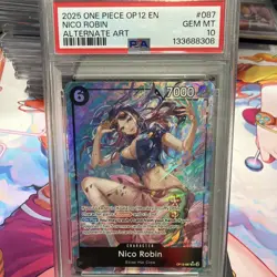 2025 ONE PIECE OP12-LEGACY OF THE MASTER ALTERNATE ART #087 NICO ROBIN PSA 10 - Image 1