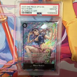 2025 ONE PIECE OP12-LEGACY OF THE MASTER ALTERNATE ART #087 NICO ROBIN PSA 10 - Image 2
