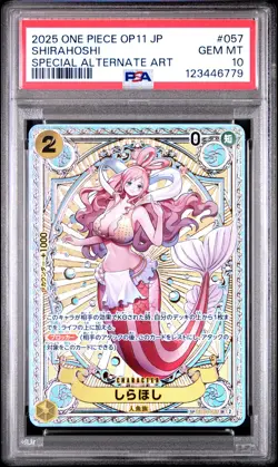 2025 ONE PIECE JPN OP11-A FIST OF DIVINE SPEED #057 SHIRAHOSHI PSA 10 - Image 1