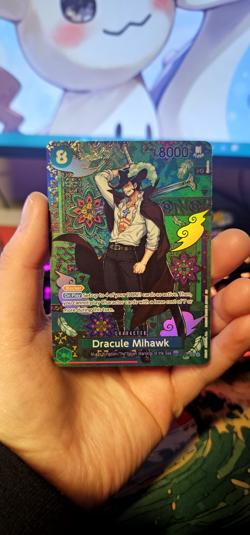 2026 One Piece OP14/EB04 Dracule Mihawk SP Alt Art OP12-030 SR Azure Sea’s Seven - Image 1