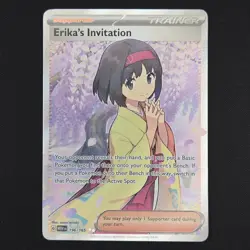 Pokemon TCG Card Erika's Invitation 196/165 S&V 151 Full Art Trainer - NM - Image 1