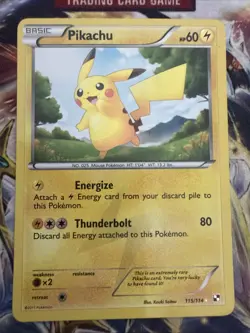 Pokemon 2011 Black & White Base Pikachu Holo Secret Rare Card #115/114 - Image 1