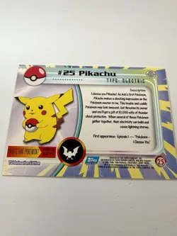 *MISCUT ERROR* Pokemon Pikachu Card #25 1st Ed TV Animation Series Non-Holo - Image 2
