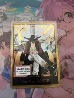 OP14 Gold DON!! Card Hawk Eye Mihawk The Azure Seas Seven One Piece CCG ENGLISH - Image 1