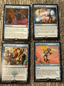 Magic The Gathering MTG Lot 4 Blue Rare Cards Metallurgic Summonings DOM RIX - Image 1