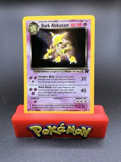NM Dark Alakazam 1/82 Team Rocket Holo Rare Pokemon Card Swirl - Image 1