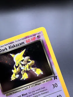 NM Dark Alakazam 1/82 Team Rocket Holo Rare Pokemon Card Swirl - Image 2