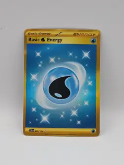 Pokemon TCG Basic Water Energy 279/193 Paldea Evolved Gold Holo Card - Image 1