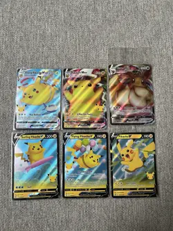 V Max Pikachu and Eevee Sealed and V Pikachu Pokemon Card Lot 6 - Image 1