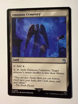 Ominous Cemetery 0189 Non Foil Uncommon Doctor Who Commander MTG Near Mint - Image 1