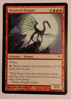 MTG Dark Ascension mythic rare MOONVEIL DRAGON unplayed NM - Image 1