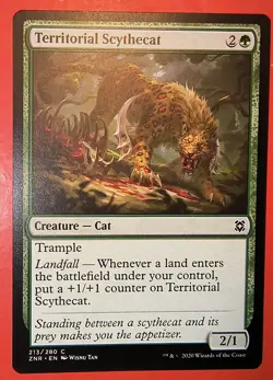 MTG: ZENDIKAR RISING, TERRITORIAL SCYTHECAT, REGULAR, 213/280, NM, COMMON, ZNR, - Image 1