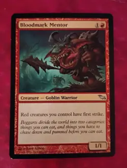 Mtg SHADOWMOOR uncommon goblin warrior BLOODMARK MENTOR unplayed NM - Image 1