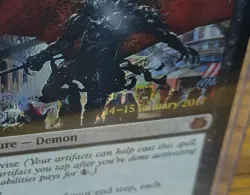 MTG Herald of Anguish Aether Revolt Foil Pre Release Stamp Magic Rare MP X1 - Image 2