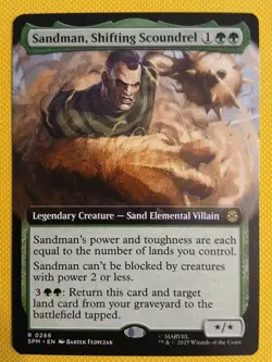 Mtg. Sandman, Shifting Scoundrel. Foil Borderless. Marvel's Spider-Man. Nm - Image 1