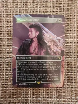 Warrior's Resolve (Borderless) Commander: Final Fantasy Foil Near Mint - Image 1