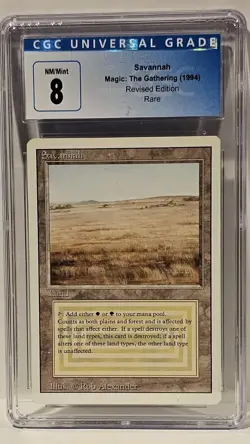 1994 Magic the Gathering - Revised Dual Land Savannah - CGC 8 NM/M - Image 1