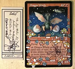 MTG Dragon Whelp Alter Altered Sketch Art Amy WEBER Magic - Image 1