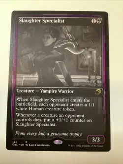 MTG DBL: Slaughter Specialist (Creature Vampire Warrior) Grayscale Rare 122 - Image 1