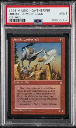 1995 MTG ICE AGE ORCISH LUMBERJACK PSA 9 - Image 1