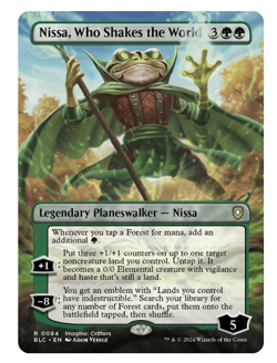Nissa, Who Shakes the World - Borderless Commander: Bloomburrow - Image 1