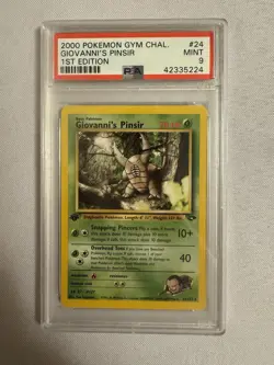 2000 Pokemon 1st Edition Giovanni’s Pinsir Rare Gym Challenge 24/132 PSA 9 Mint - Image 1