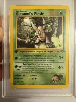 2000 Pokemon 1st Edition Giovanni’s Pinsir Rare Gym Challenge 24/132 PSA 9 Mint - Image 3