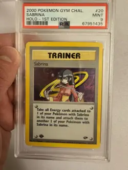 2000 Pokemon 1st Edition Sabrina Holo Rare Trainer Gym Challenge 20/132 PSA 9 - Image 1