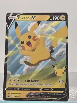 Pikachu V Celebrations Black Star SWSH143 Promo - Pokemon TCG - NM - Image 1