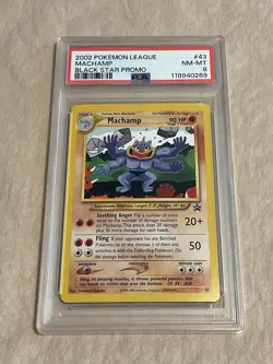 PSA 8 Machamp Black Star Promo #43 Pokemon 2002 - Image 1