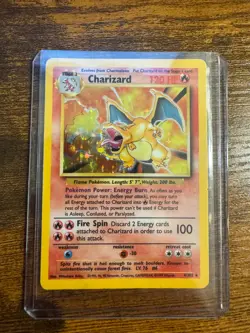 1999 Pokemon Game 4 Charizard-holo Shadowless 4/102 - Image 1
