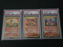 2008 Pokemon D&P Charizard Charmeleon Charmander Holo Stormfront #103 PSA 9 Mint - Image 1