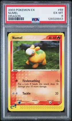 2003 POKEMON EX DRAGON #69 NUMEL PSA 6 - Image 1