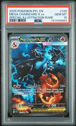 Pokemon 2025 Mega Charizard X ex 125/094 SIR Phantasmal Flames GEM MINT PSA 10 - Image 1