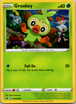 Pokemon TCG Grookey Black Star Promo SWSH070 Cosmos Promo Holo NM-M - Image 1
