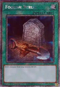 Yugioh! Foolish Burial - RA02-EN049 - Platinum Secret Rare - 1st Edition Near Mi - Image 1