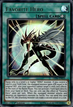 Favorite Hero - Ultra Rare 1st Edition LED6-EN015 - LP - YuGiOh - Image 1