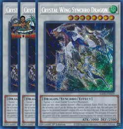 Yugioh! 3x Crystal Wing Synchro Dragon RA02-EN029 Secret Rare 1st Ed NM - Image 1