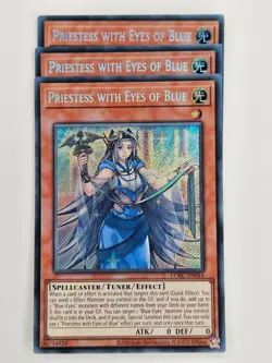 Yu Gi Oh - 3x LCKC-EN016 Priestess with Eyes of Blue - Secret Rare - Image 1