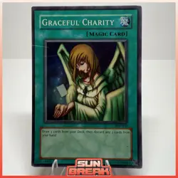 Yugioh! Graceful Charity SDP-040 Super Rare Unlimited Heavy Play/DMG - Image 1
