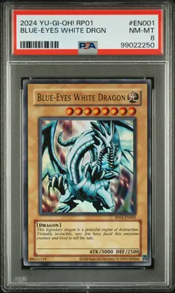2024 YU-GI-OH! RP01-RETRO PACK #EN001 BLUE-EYES WHITE DRAGON PSA 8 - Image 1