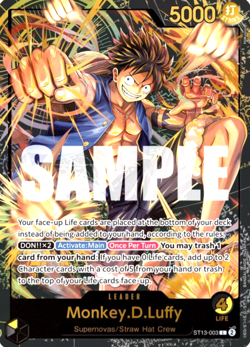 Monkey D Luffy RARE LEADER PROMO ALTERNATIVE ALT ART ST13-003 ONE PIECE TCG NM - Image 1