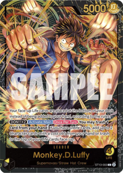 Monkey D Luffy RARE LEADER PROMO ALTERNATIVE ALT ART ST13-003 ONE PIECE TCG NM - Image 2