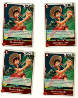 Set Of 4 Monkey.D.Luffy OP06-013 Foil Wings Of The Captain One Piece Trading - Image 1