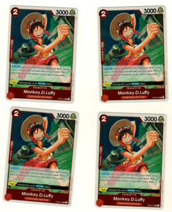Set Of 4 Monkey.D.Luffy OP06-013 Foil Wings Of The Captain One Piece Trading - Image 3
